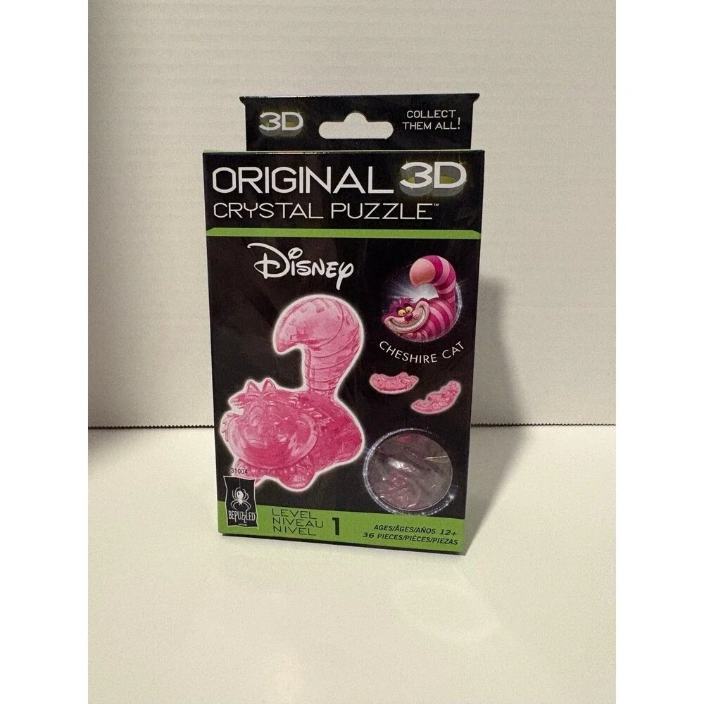 Disney Cheshire Cat 3D Crystal Puzzle BePuzzled 36 Piece Pink #31004 New